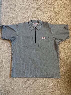 Ben Davis Black & White Striped Short-Sleeve Polo